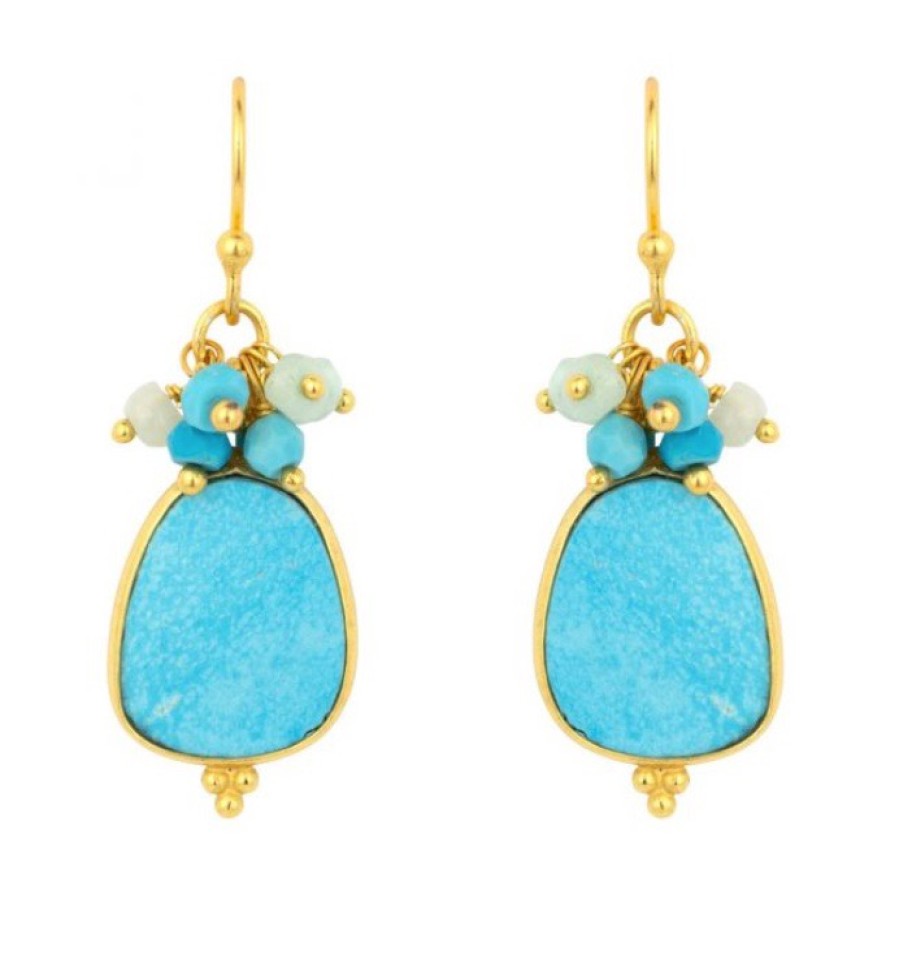 La Maison Earrings | Willow Turquoise Chalcedony Earrings - La Maison