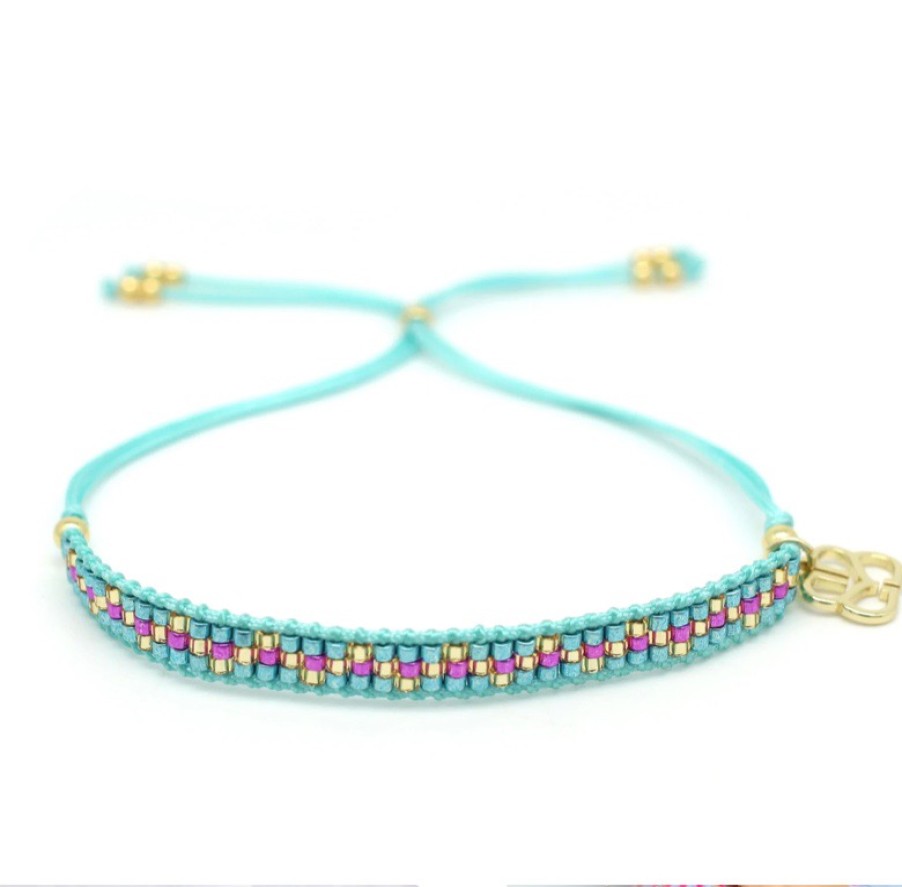 La Maison Bracelets | Boho Betty Crus Turquoise & Hot Pink Beaded Friendship Bracelet - La Maison