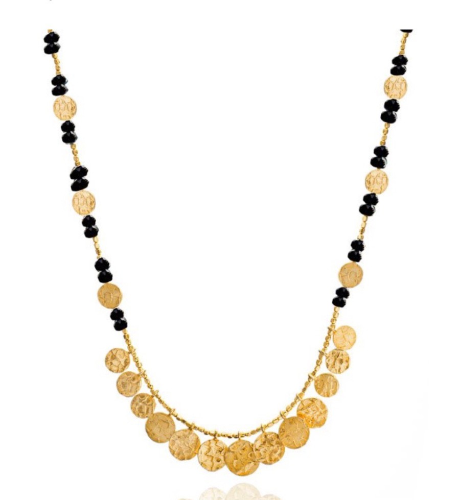 La Maison Necklaces | Azuni Cleo Coin Necklace In Onyx - La Maison