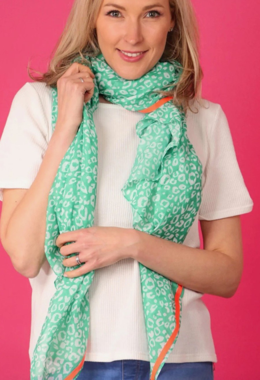 La Maison Accessories | Two Tone Animal Print Cotton Scarf - La Maison