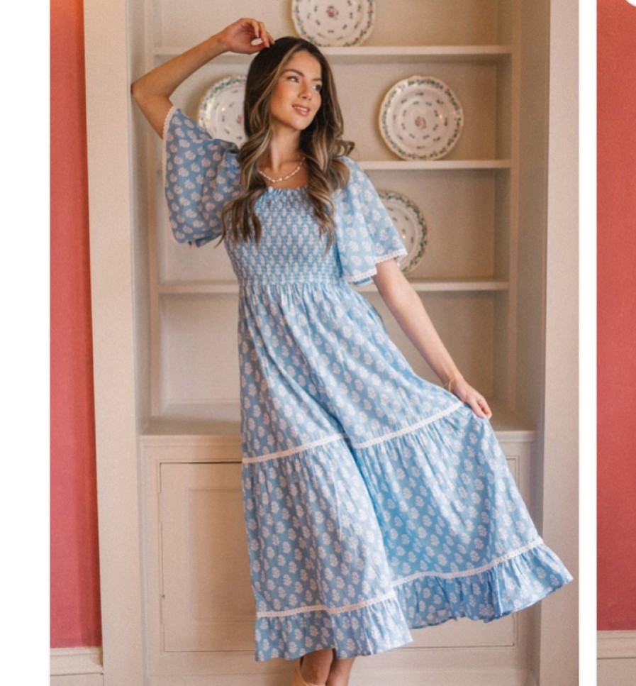 La Maison Dresses And Skirts | Pink Lemons Mona Dress In Blue - La Maison