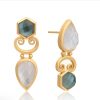 La Maison Earrings | Azuni Zepha Mis-Matched Drop Gemstone Earrings - La Maison