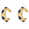 La Maison Earrings | Daphne Hoop Earrings Lapis Lazuli - La Maison