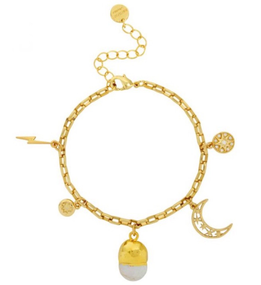 La Maison Bracelets | Dion Charm Bracelet In Gold And Pearl - La Maison