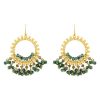 La Maison Earrings | Waverly Sunburst Earrings In Green - La Maison