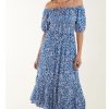 La Maison Dresses And Skirts | Bardot Tie Animal Print Maxi Dress - La Maison