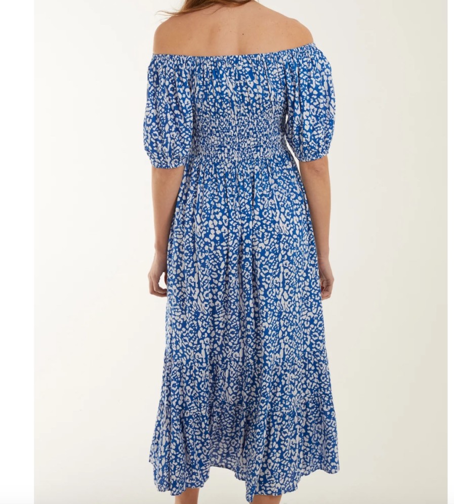 La Maison Dresses And Skirts | Bardot Tie Animal Print Maxi Dress - La Maison