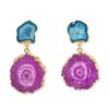 La Maison Earrings | So Solar Earrings Magenta And Blue - La Maison