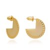 La Maison Earrings | Azuni Athena Engraved Edge Disc Earrings - La Maison