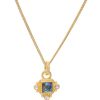 La Maison Necklaces | Azuni Helena Four Stone Gold Pendant Necklace - La Maison