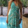 La Maison Dresses And Skirts | Sophia Alexia Aqua Pebbles Mini Ibiza Dress - La Maison