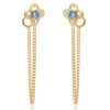 La Maison Earrings | Azuni Clover Leaf Gemstone Studs With Garnet Blue Topaz - La Maison