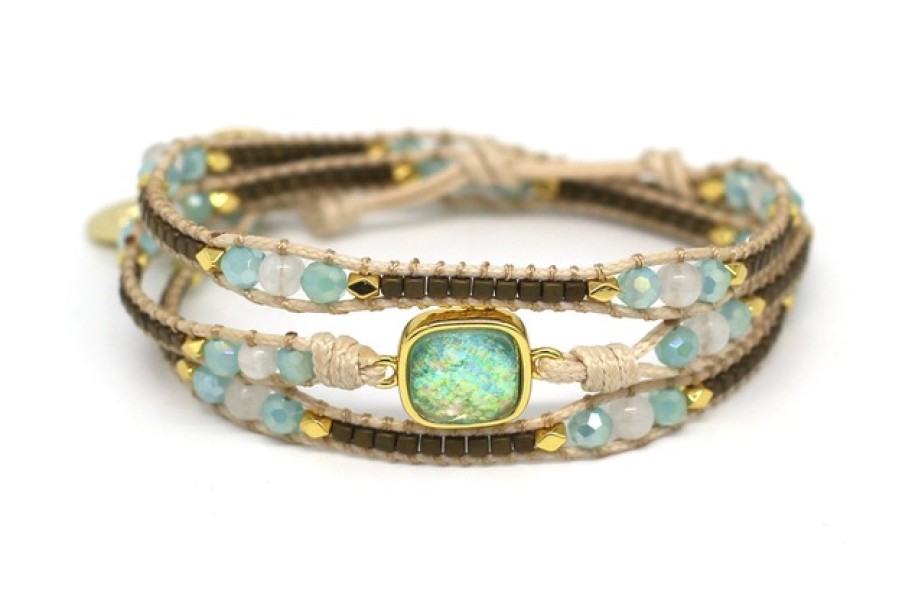 La Maison Bracelets | Boho Betty America Gemstone 3 Wrap Bracelet - La Maison