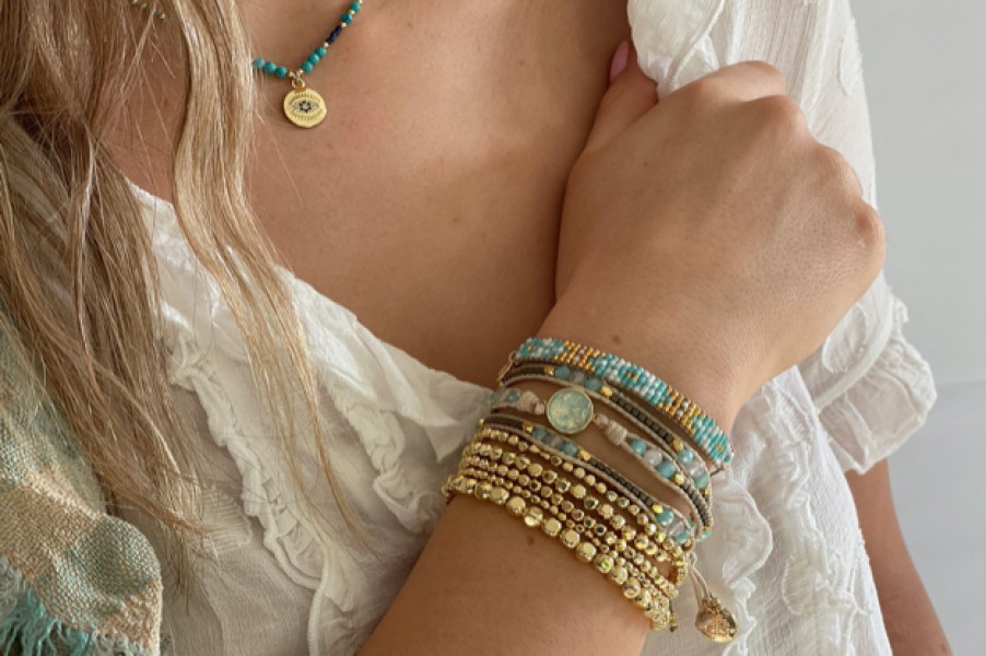 La Maison Bracelets | Boho Betty America Gemstone 3 Wrap Bracelet - La Maison