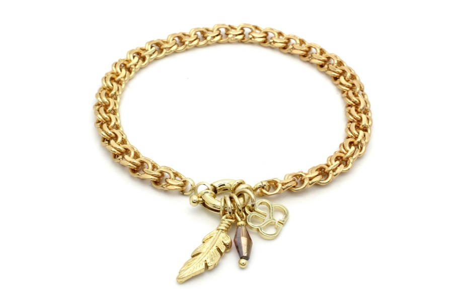 La Maison Bracelets | Boho Betty Signet Gold Charm Bracelet - La Maison