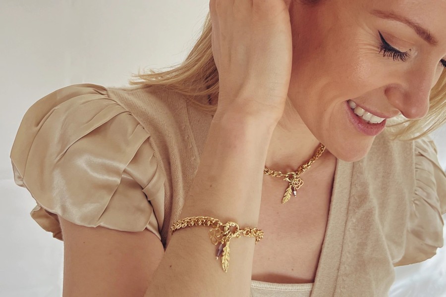 La Maison Bracelets | Boho Betty Signet Gold Charm Bracelet - La Maison