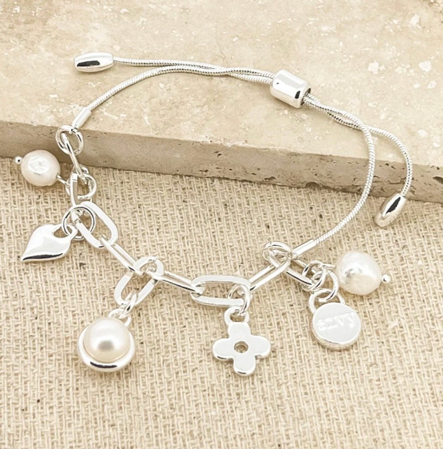 La Maison Bracelets | Adjustable Silver Charm Bracelet - La Maison