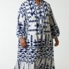 La Maison Dresses And Skirts | Curve Aztec Tiered Maxi Dress In Navy - La Maison