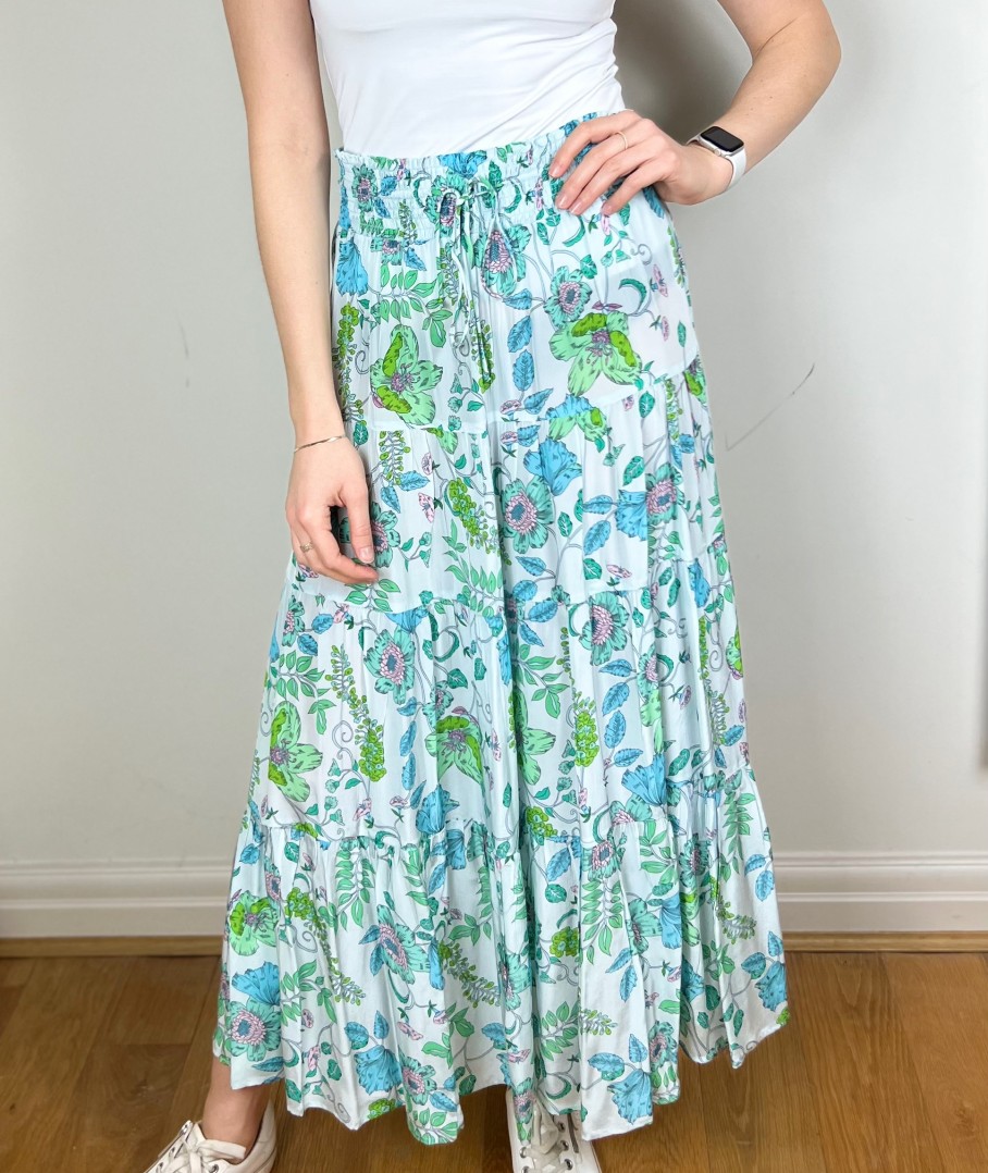 La Maison Dresses And Skirts | Charlotte Sparre Floral Fun Blue Long Skirt - La Maison