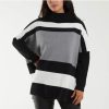 La Maison Knitwear | Roll Neck Colourblock Stripe Jumper - La Maison