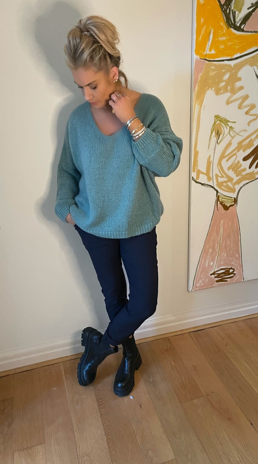 La Maison Knitwear | Fluffy Mohair V-Neck Jumper In A Variety Of Colours - La Maison