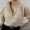 La Maison Knitwear | Zipped Long Sleeved Cardigan - La Maison