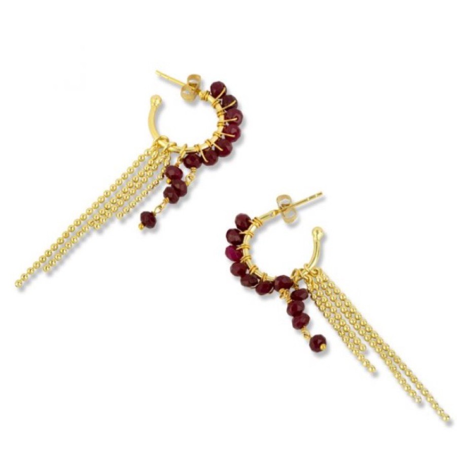 La Maison Earrings | Anette Earrings Red Garnet - La Maison