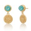 La Maison Earrings | Azuni Apollo Coin & Gemstone Stud Earrings - La Maison