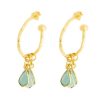 La Maison Earrings | Nicky Small Charm Hoop Earrings Aqua - La Maison