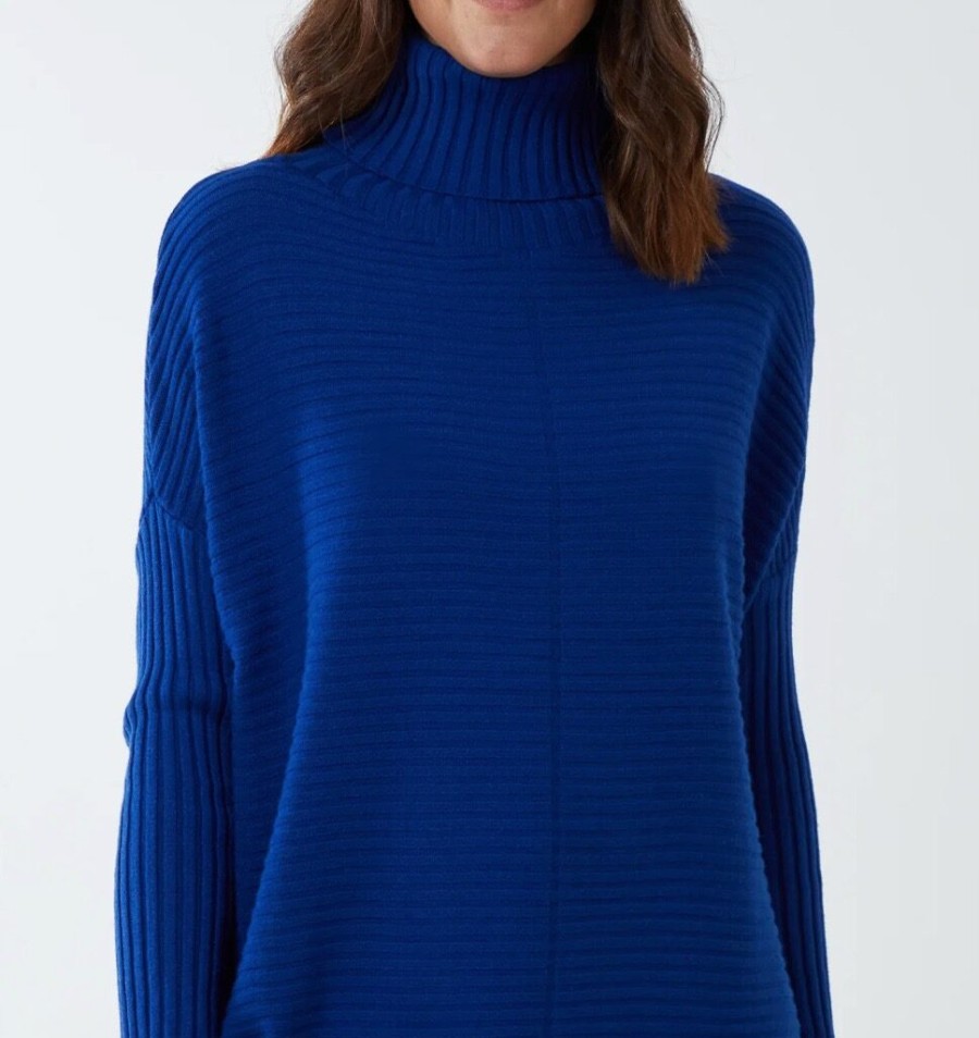 La Maison Knitwear | Knitted Rib Roll Neck Jumper - La Maison