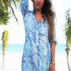 La Maison Dresses And Skirts | Sophia Alexia Blue Pebbles Beach Shirt - La Maison