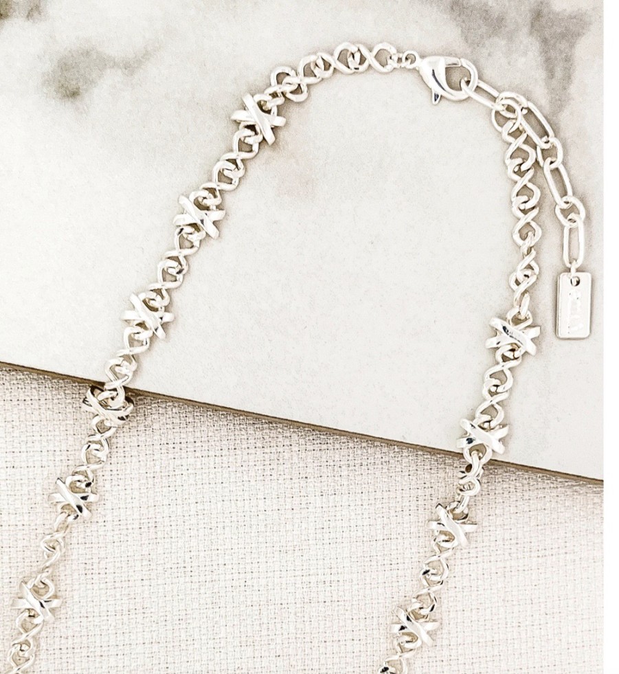 La Maison Necklaces | Short Silver Cross Design Necklace - La Maison