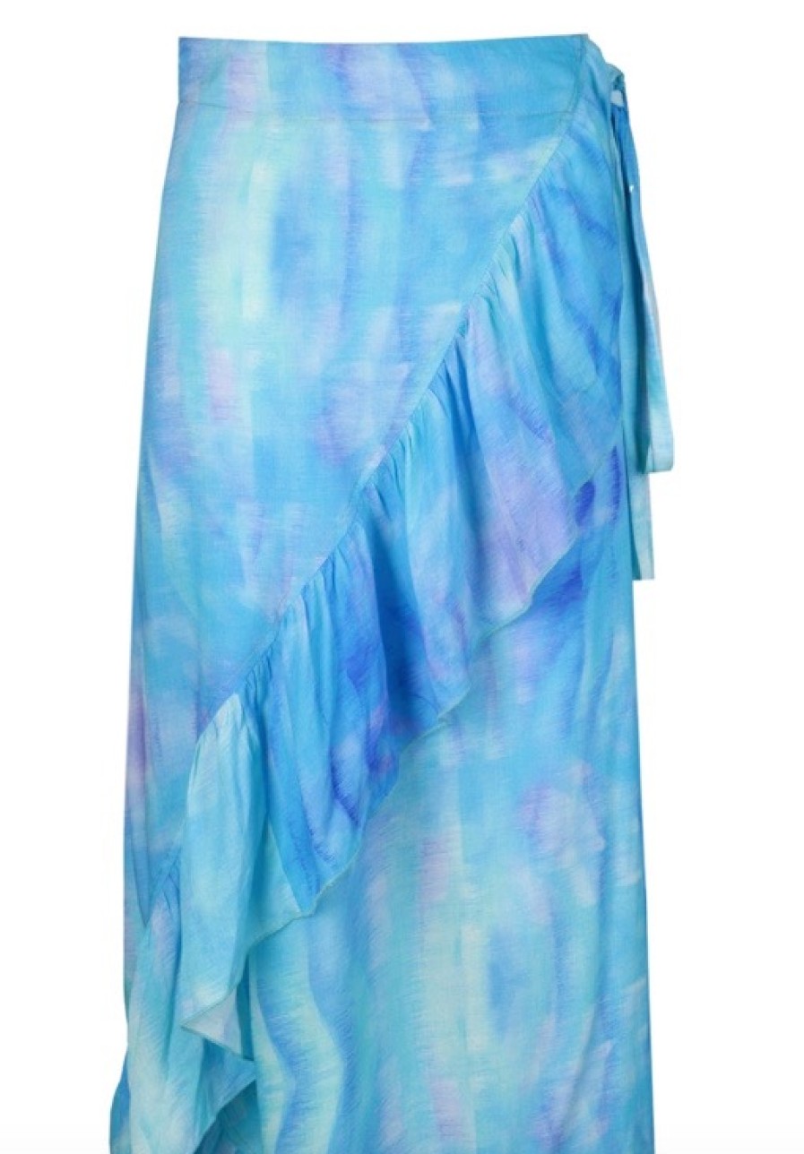 La Maison Dresses And Skirts | Sophia Alexia Turquoise Wave Wrap Skirt - La Maison