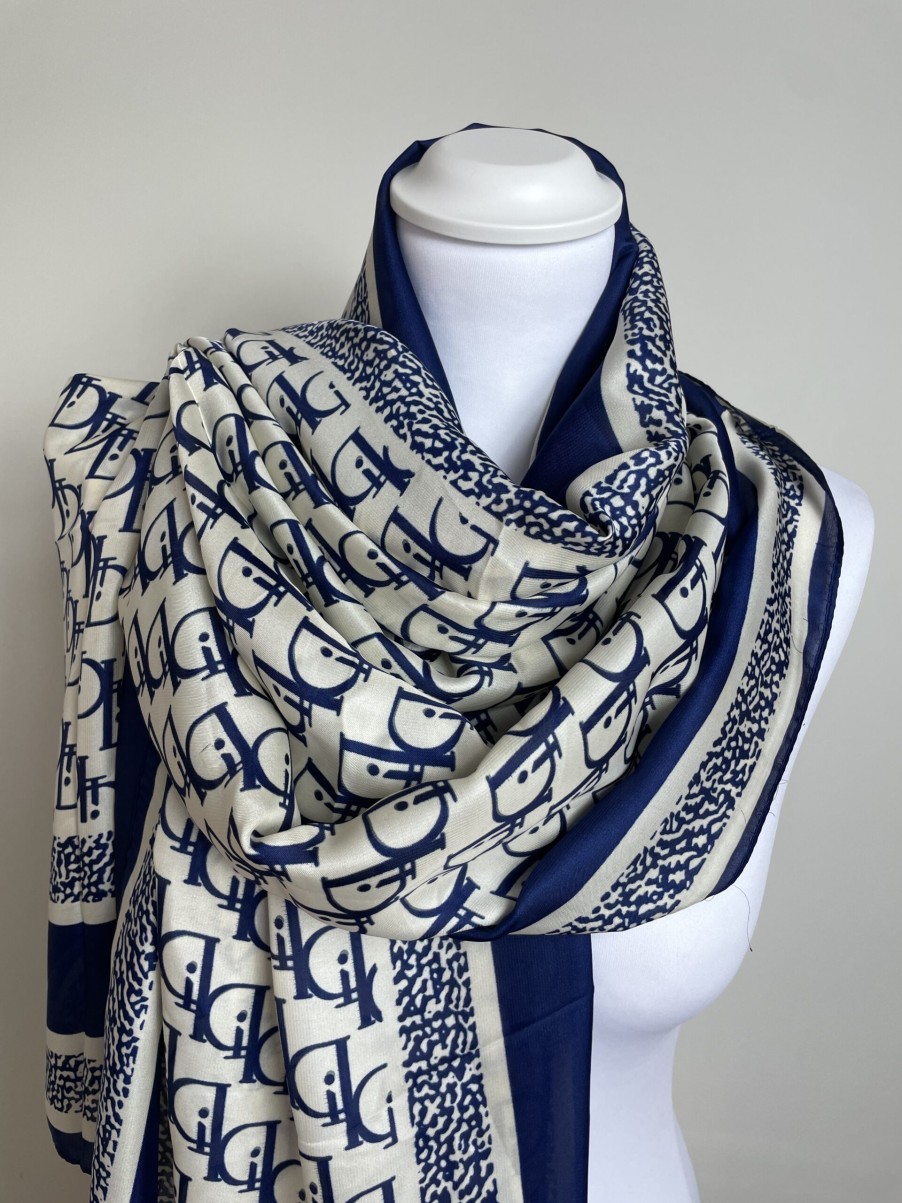 La Maison Accessories | Silk Mix Print Long Scarf - In 3 Colours - La Maison