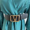 La Maison Accessories | Black Faux Leather Adjustable V Buckle Belt - La Maison