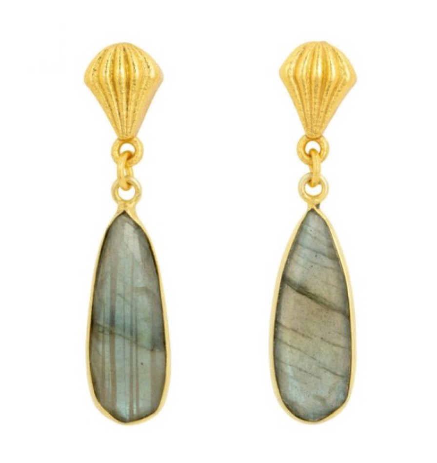 La Maison Earrings | Aria Labradorite Stud Earrings - La Maison