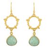 La Maison Earrings | Allegra Earrings With Amazonite Drop Stone - La Maison