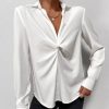 La Maison Blouses And Tops | White Twist Front Sleeved Shirt - La Maison