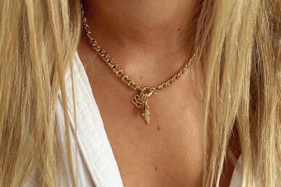 La Maison Necklaces | Boho Betty Ishtar Chunky Gold Charm Necklace - La Maison