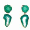 La Maison Earrings | Green Solar Quartz Summer Love Statement Earrings - La Maison