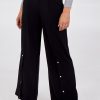 La Maison Trousers | Wide Leg Button Detail Trousers - La Maison