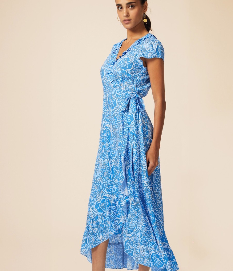 La Maison Dresses And Skirts | Aspiga Painted Floral Demi Wrap Dress - La Maison