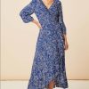 La Maison Dresses And Skirts | Aspiga Navy & White Demi Wrap Dress - La Maison