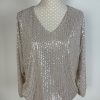 La Maison Blouses And Tops | Sequin V-Neck Long Sleeved Top - La Maison