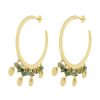 La Maison Earrings | Serena Hoop Earrings Dark Green - La Maison