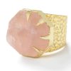 La Maison Rings | Hold On' Rose Quartz Gold Statement Ring - La Maison