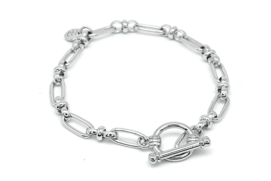 La Maison Bracelets | Boho Betty Dofida Silver T-Bar Chain Bracelet - La Maison