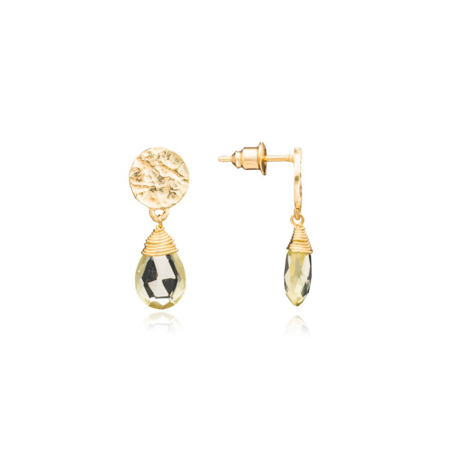 La Maison Earrings | Azuni Classic Drop Athena Earrings - Lemon Quartz - La Maison