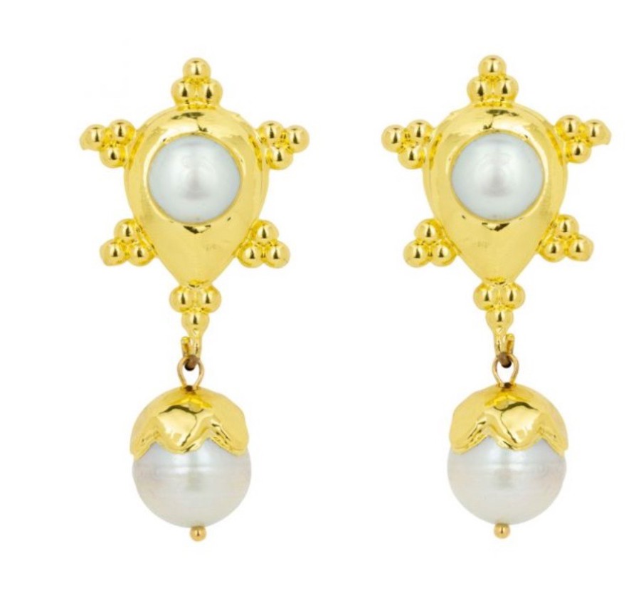 La Maison Earrings | Hestia Earrings Pearl And Gold - La Maison