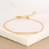 La Maison Bracelets | Gold Sparkling Bar Bracelet With Slider Clasp - La Maison